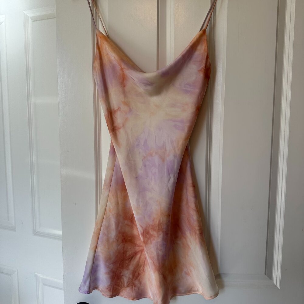 Tie Dye Satin Mini Dress